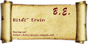 Bitó Ervin névjegykártya