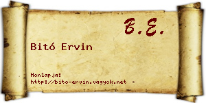 Bitó Ervin névjegykártya